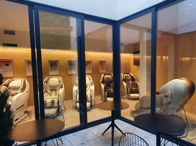 Massage chair in an airport lounge