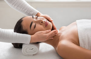 Woman enjoys wellness massage